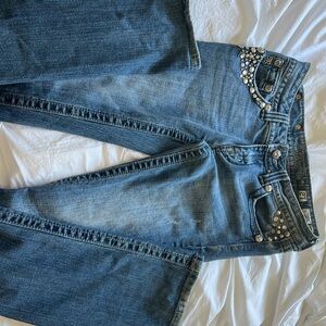 Miss Me Blue Flare Wide Leg Jeans